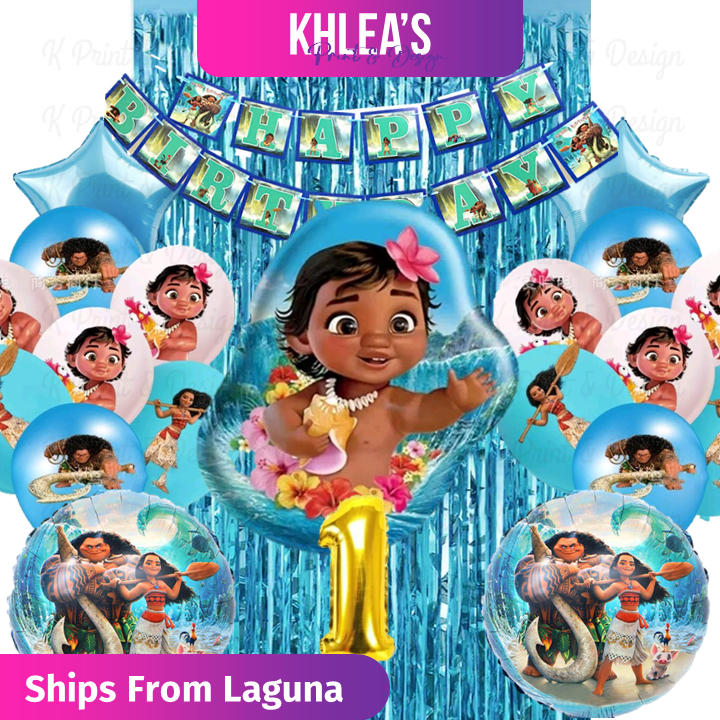 Baby Moana Birthday Party Theme Decorations Balloon Set | Shopee ...