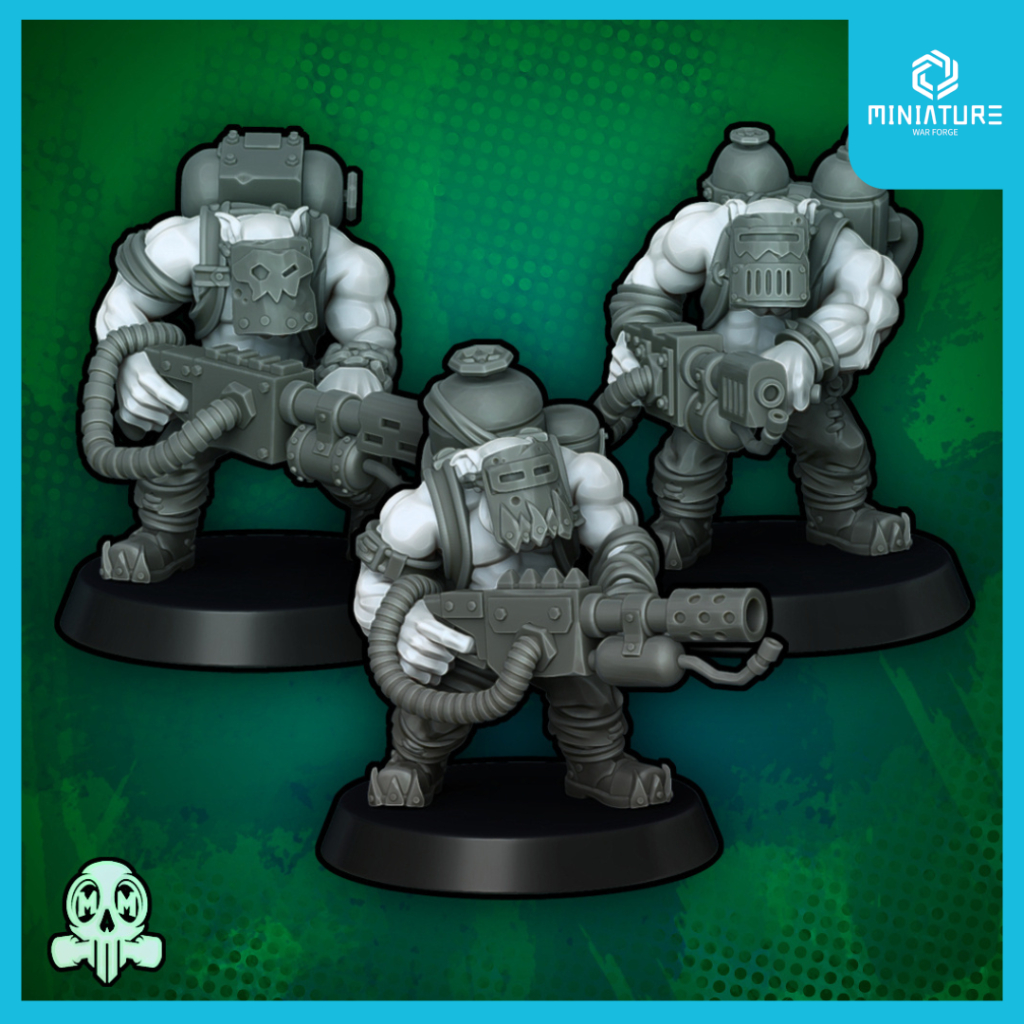Malicious Mini's | Orc Flamer Ladz Modular Kit Pack of 3 w/32mm Bases ...