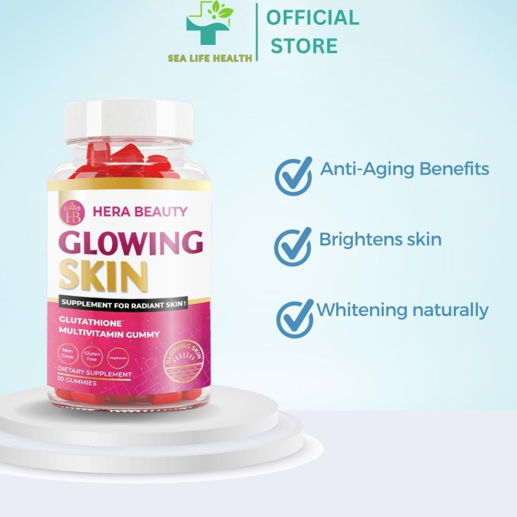 Hera Beauty Glowing Skin Glutathione Multivitamins Gummies Anti Wrinkle
