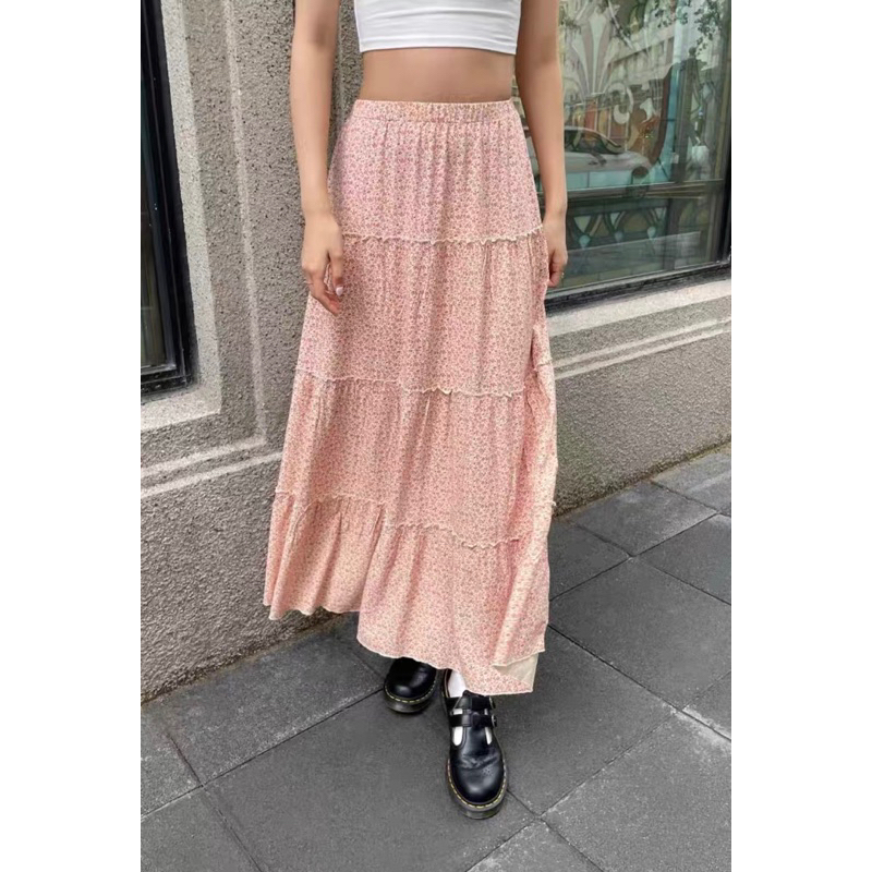 Brandy Melville Izzy Floral Skirt in pink Shopee Philippines