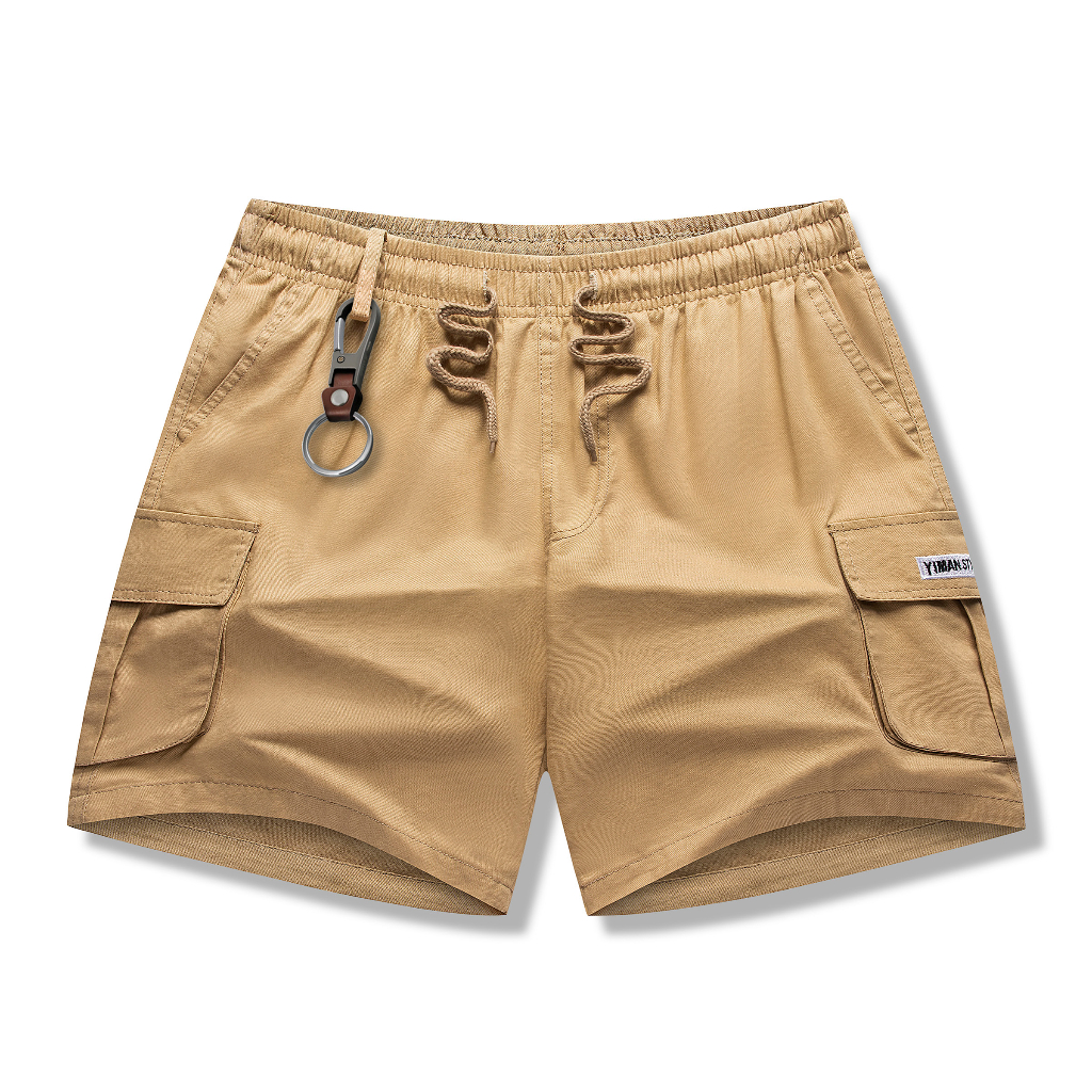 5 Pocket Cargo Shorts For Men Knee-Above Buttons Drawsting Short Mens ...