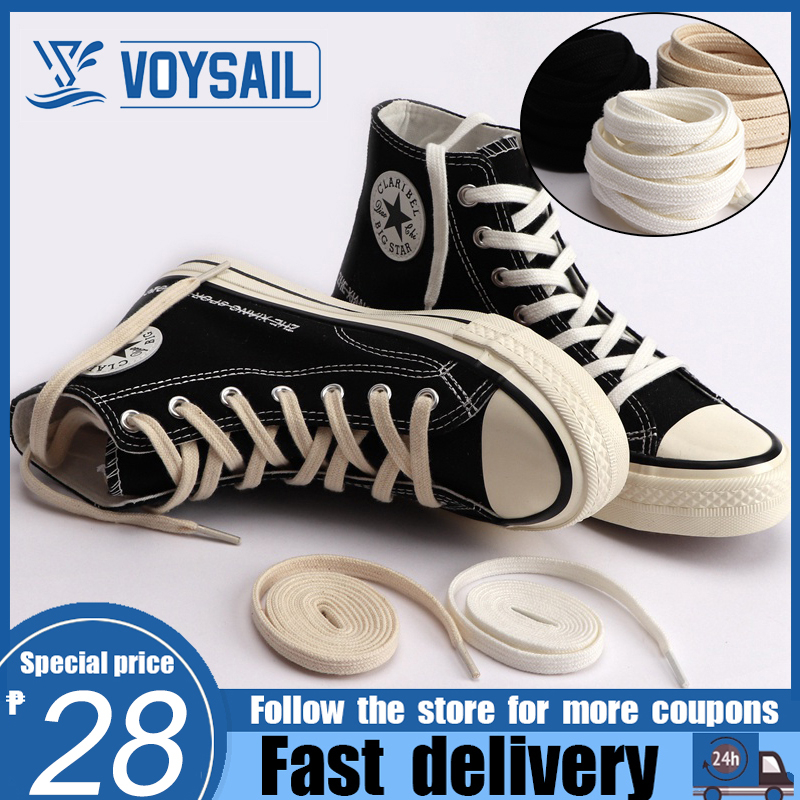 1 Pair Flat Laces Canvas Sneaker Laces Classic Laces Solid Color Unisex