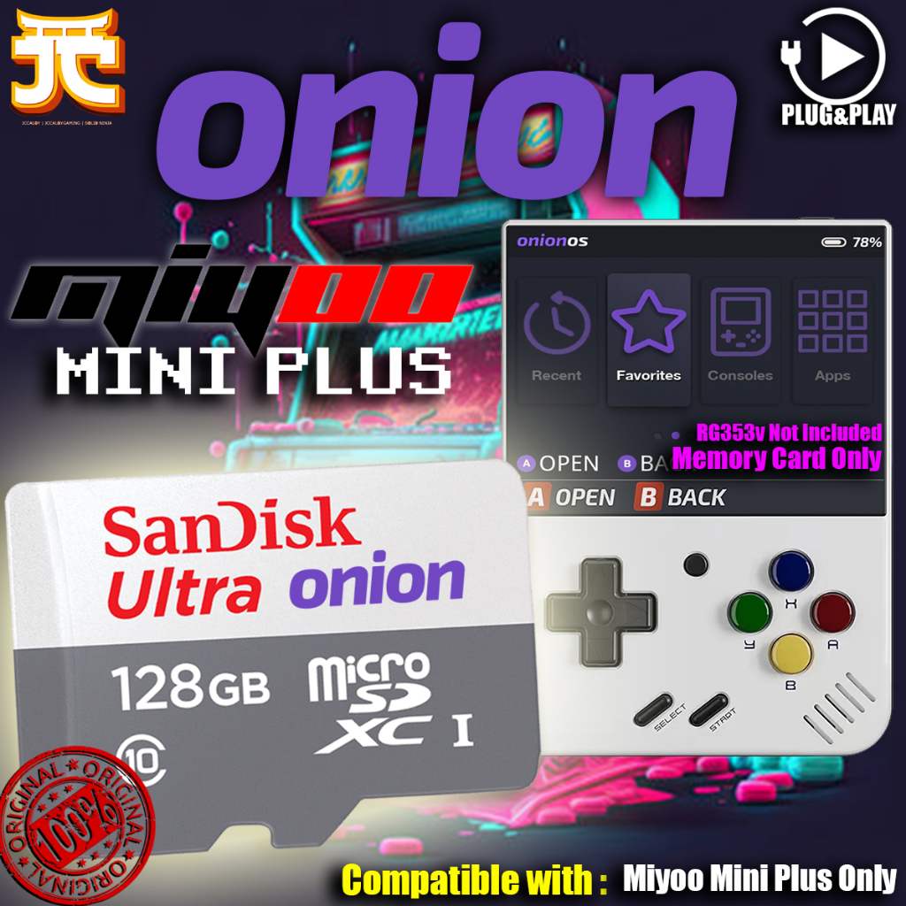 Onion OS Original Sandisk Card for Miyoo Mini Plus With Games and