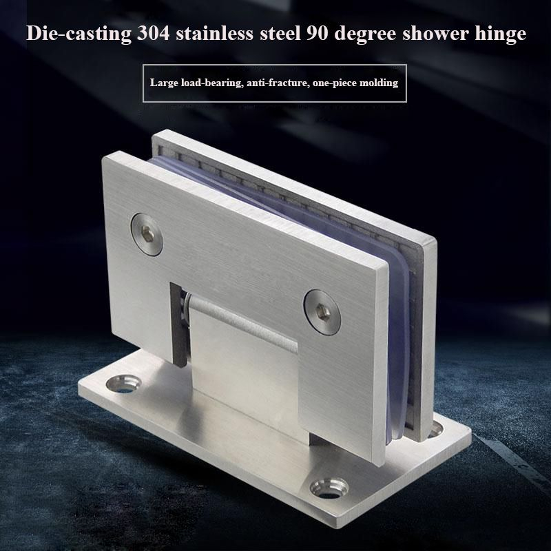 304 Stainless steel Mirror type 90°Wall To Glass Bathroom Hinges Shower ...