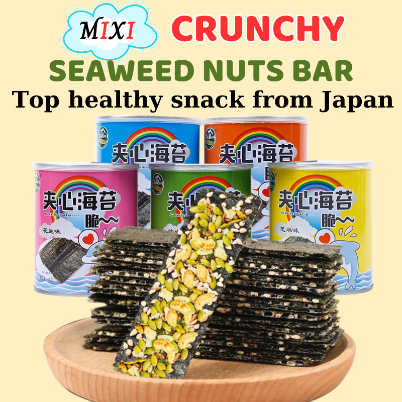 MIXI Crunchy Seaweed Nuts Bar Japanese Seaweed Snacks Mixed 5 Types Of