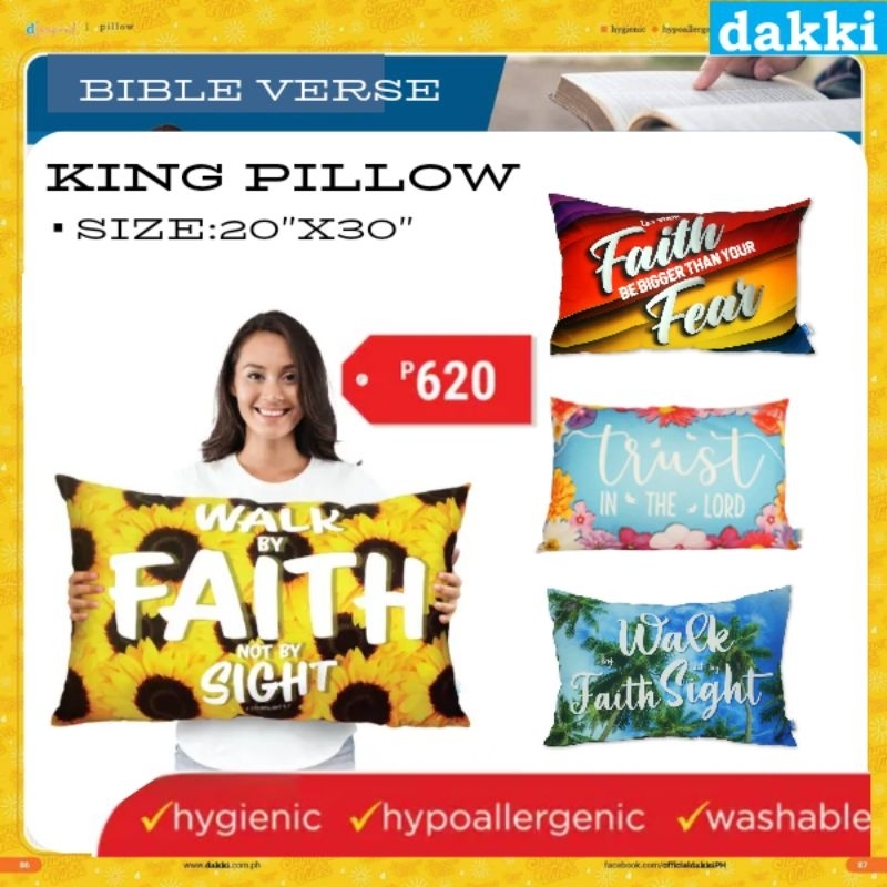 DAKKI BIBLE VERSE King Size Pillow 20"x30" with sublimation print (Reg