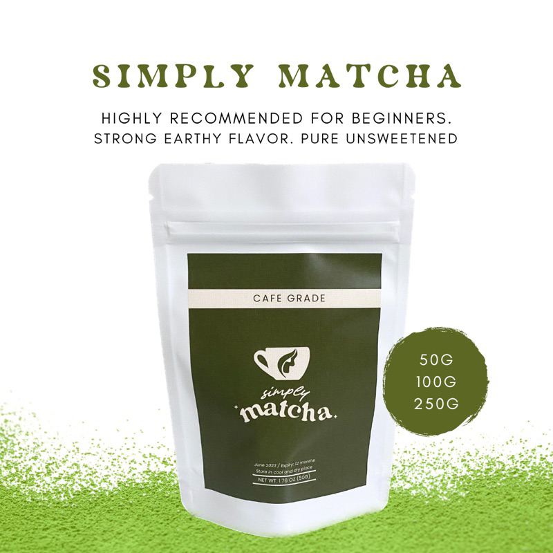 Simply Matcha Cafe Grade Matcha Powder Latte 50g / 100g / 250g Shopee Philippines