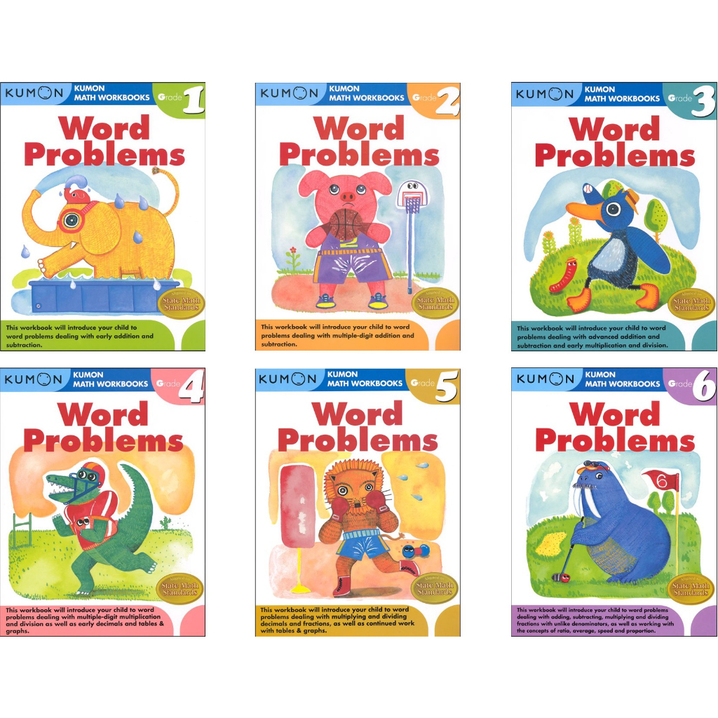 Kumon math workbooks word problems grades 1 2 3 4 5 6 shopee