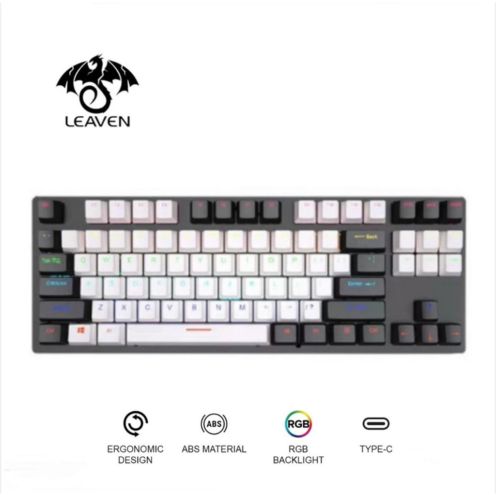 Leaven K550 Mechanical Keyboard 87 Keys with RGB Colorful Light Effect ...