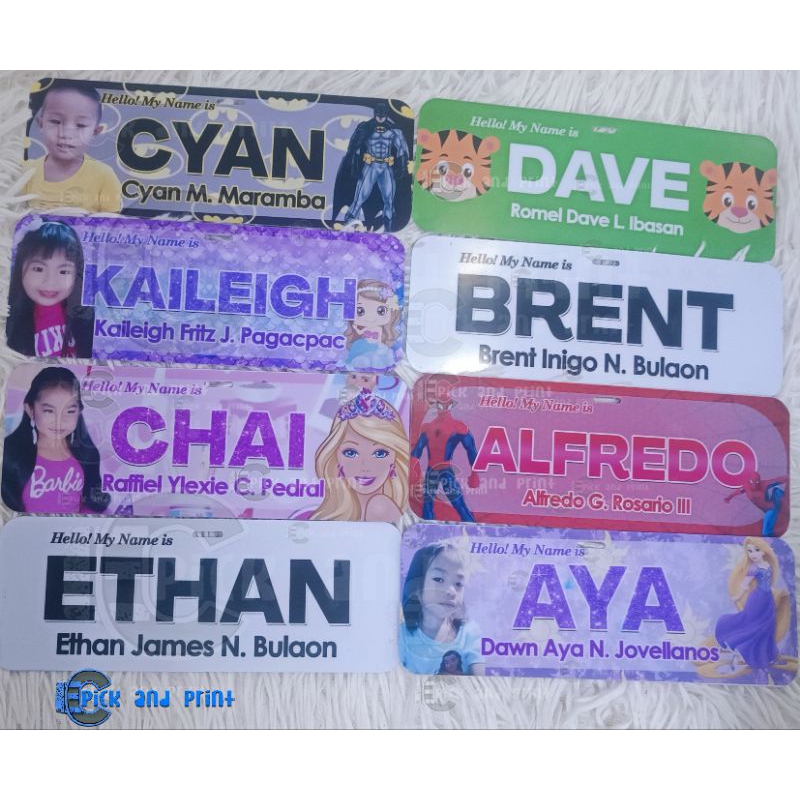 Customized Personalized PVC Name Tag, Name Plate Back to School ...