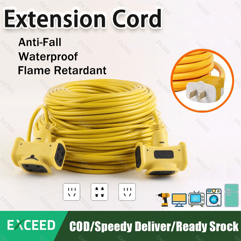 EXCEED Extension Cord Socket With Cable Extralong Plugin Strip 20