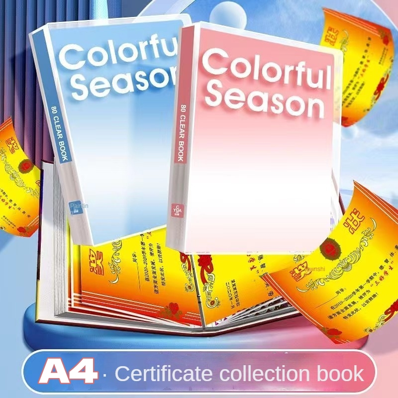 A4 Clear Book Gradient PP Folder Display File Folder Paper Organizer ...