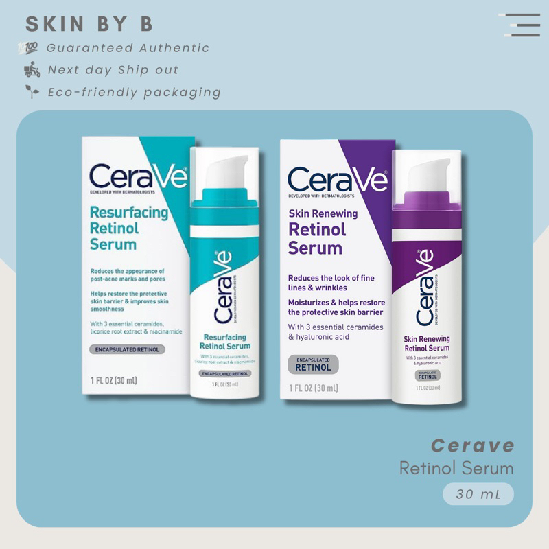 Cerave Resurfacing Retinol Serum 30 mL | Skin Renewing Retinol Serum 30 ...