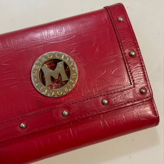 Metrocity Trifold Long Wallet in Red & Gold in 2023