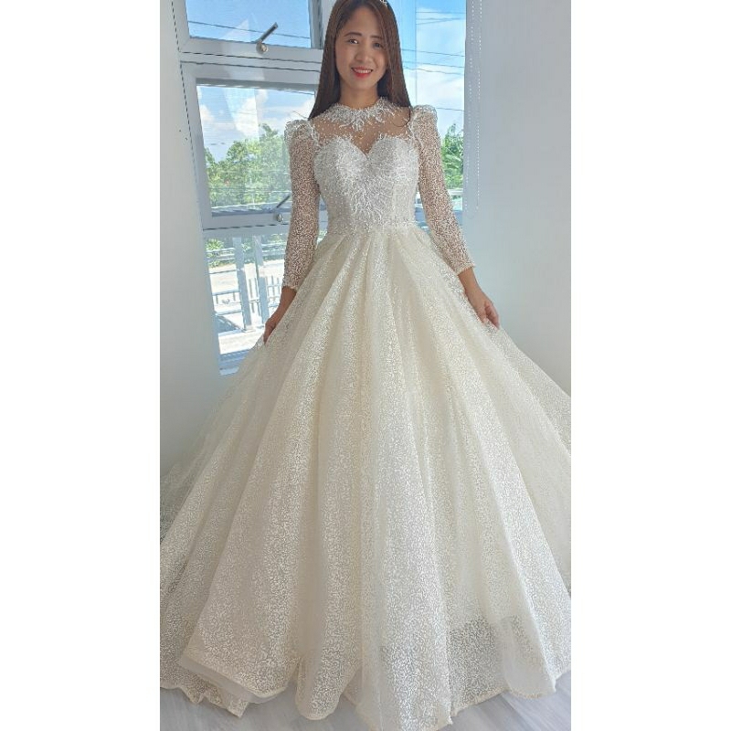 G139 Long Sleeve Wedding/Sagala/Prom Gown Shopee Philippines