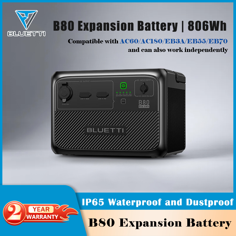BLUETTI B80 Expansion Battery 806Wh Work with AC60/AC180/EB3A/EB55/EB70
