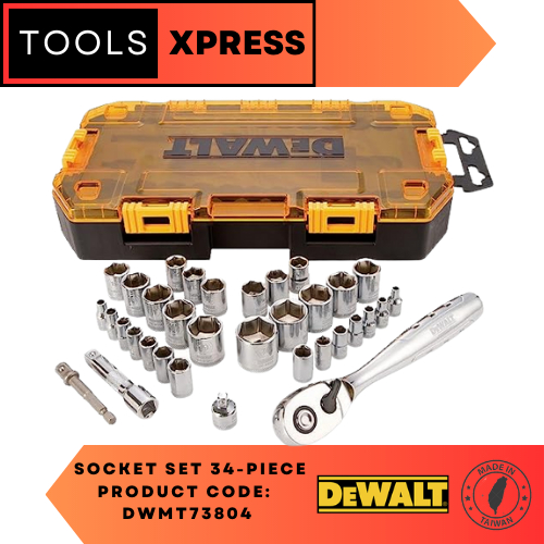 DeWALT Socket Set DWMT73804, 3/8-Inch Drive, SAE/Metric, 34-Piece