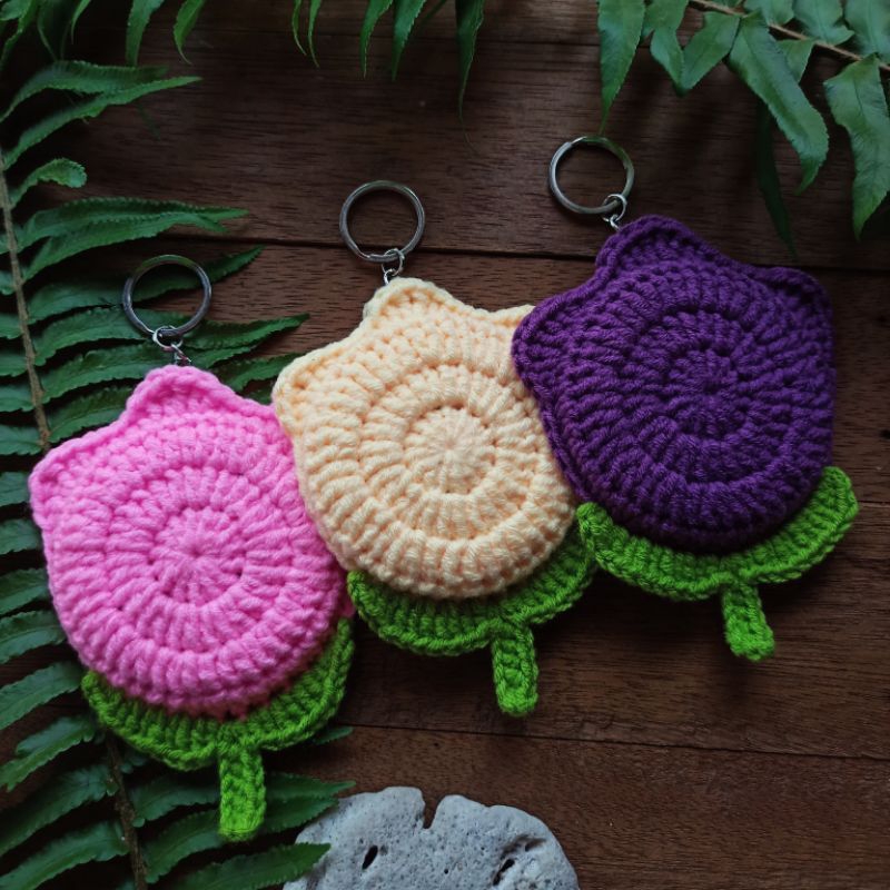 Tulip Crochet Mirror Keychain/Charm (Handmade) Shopee Philippines