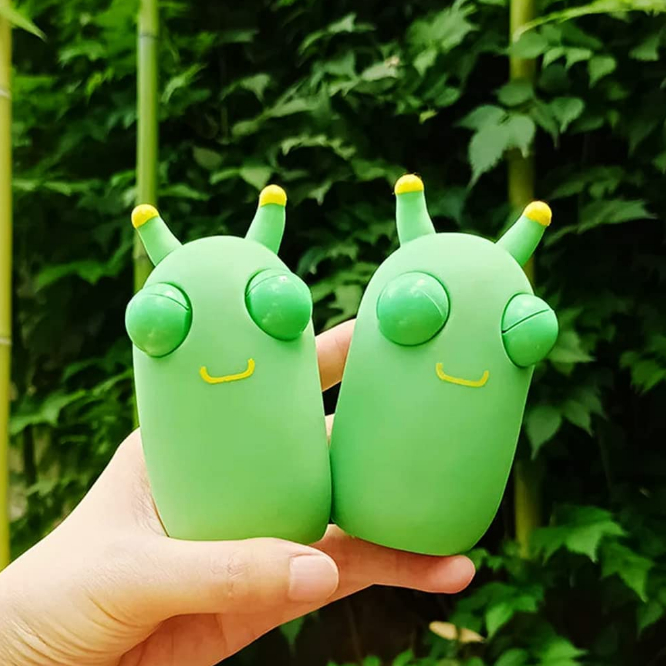 1pcs Funny Eyeball Popping Squeeze Toy Grass Worm Pinch Squishy Fidget ...