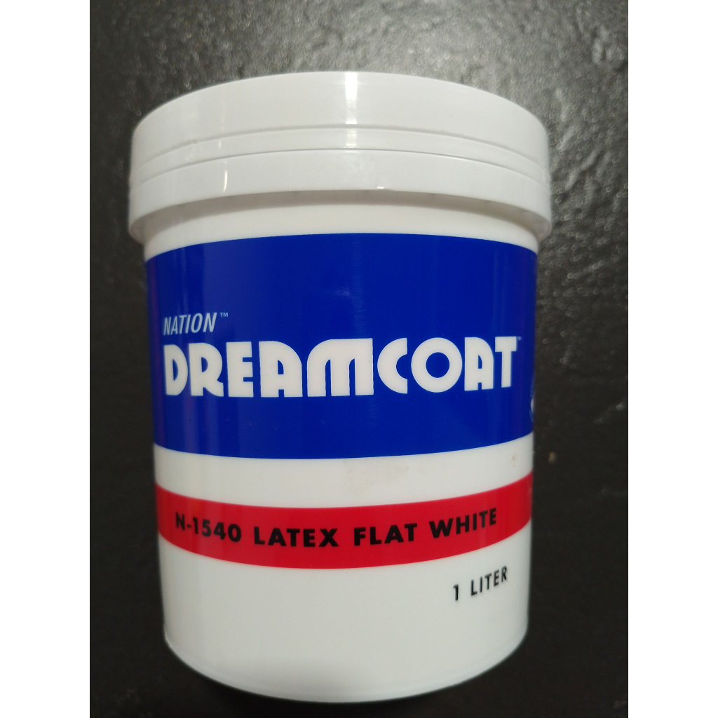 DREAMCOAT FLAT LATEX AND GLOSS WHITE 1 LITER ACRYLIC ODORLESS PAINT