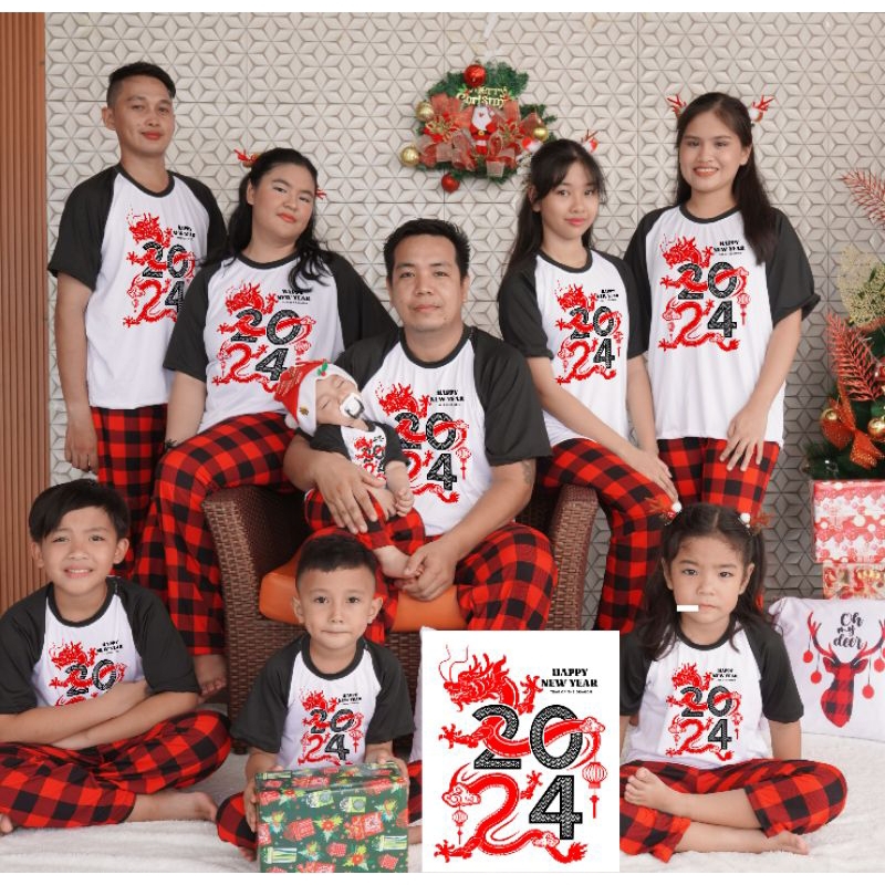 2024 New Year Pajama Family Set(Sold Separately) Shopee Philippines