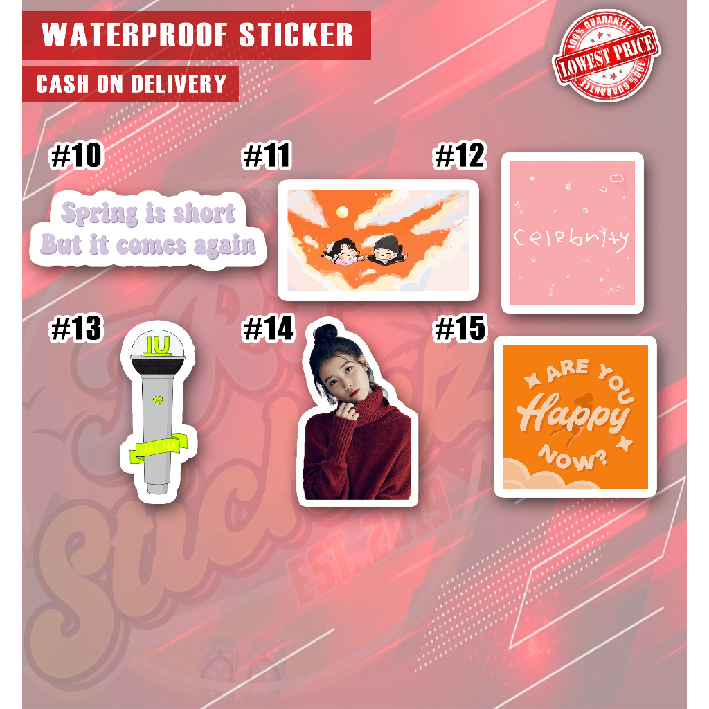 IU ( Lee Ji-eun ) Kpop Idol | Waterproof Sticker | Shopee Philippines