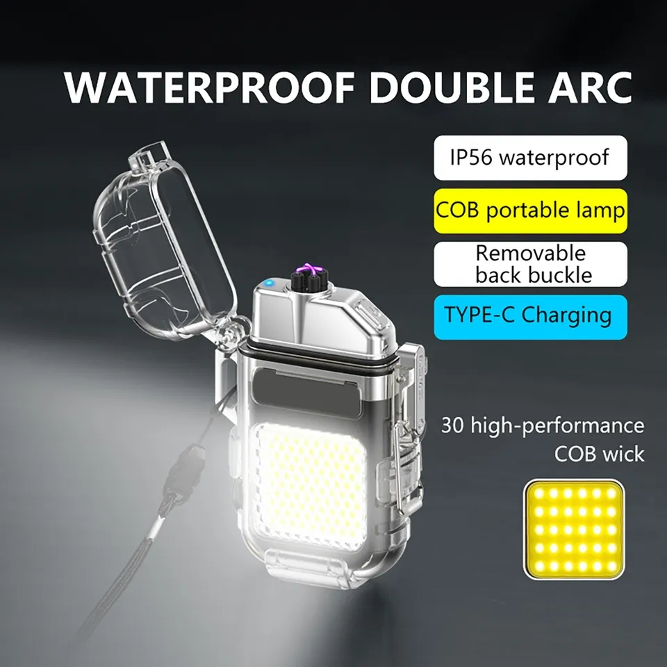 USB Rechargeable Plasma Electric Torch With LED Light Flashlight ...