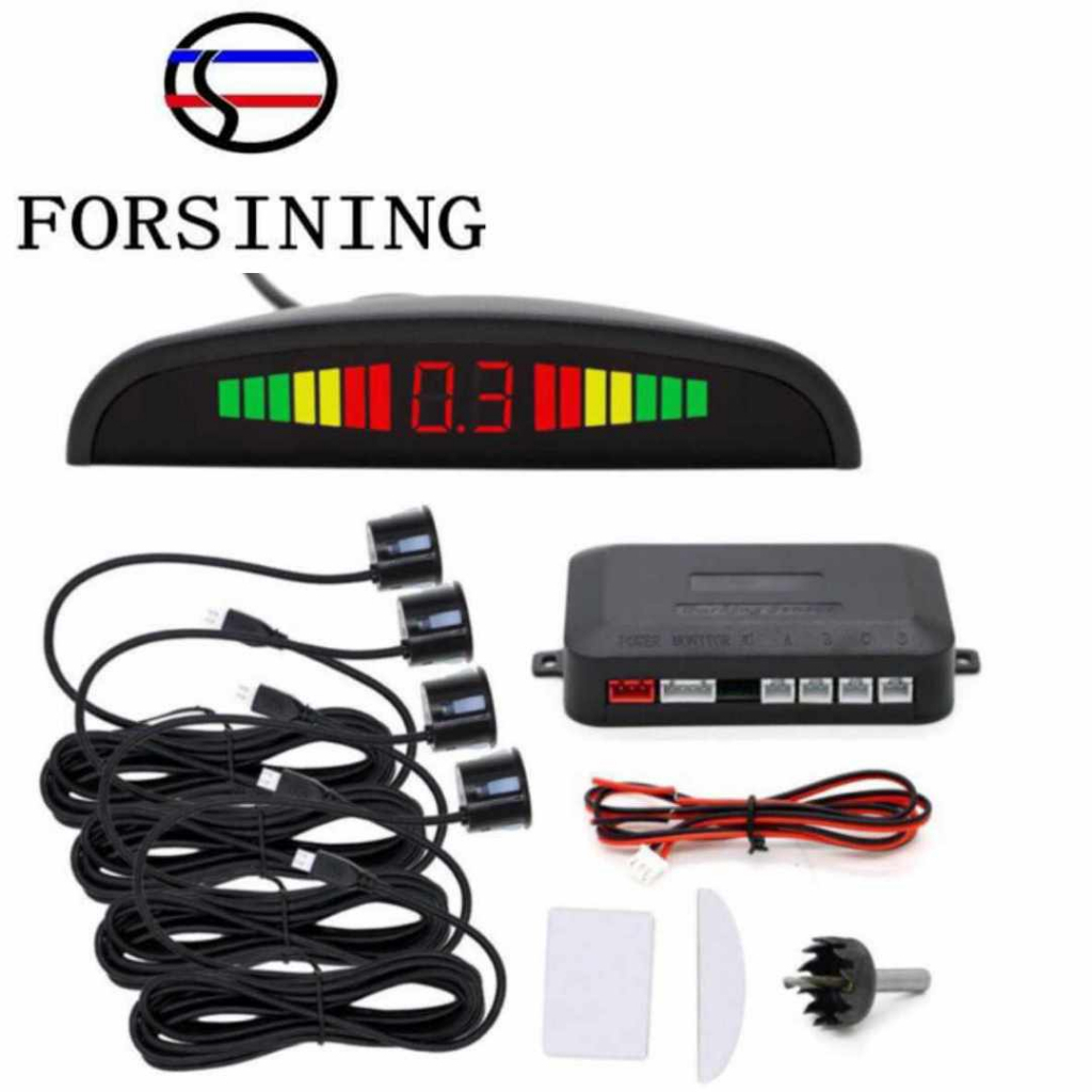 4 Parking Sensors Car Reverse Backup LED Display Car Auto Car Parking ...