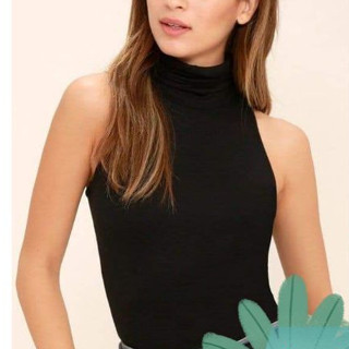 Polo neck sleeveless outlet top