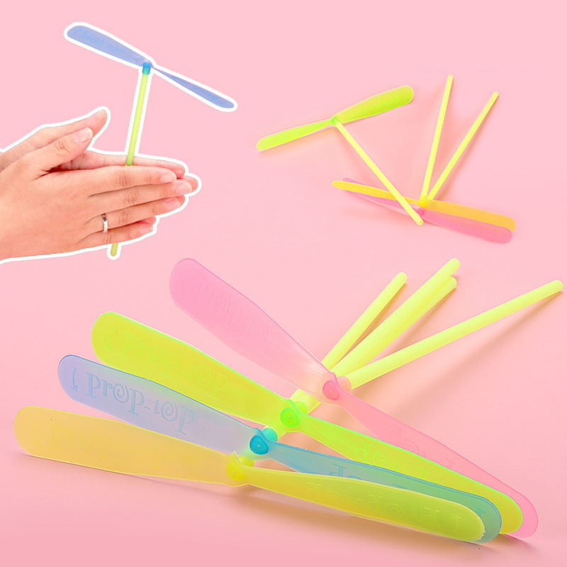 Hand Push Flying Toys Flying Stick Colorful Flying Double Elise Palm