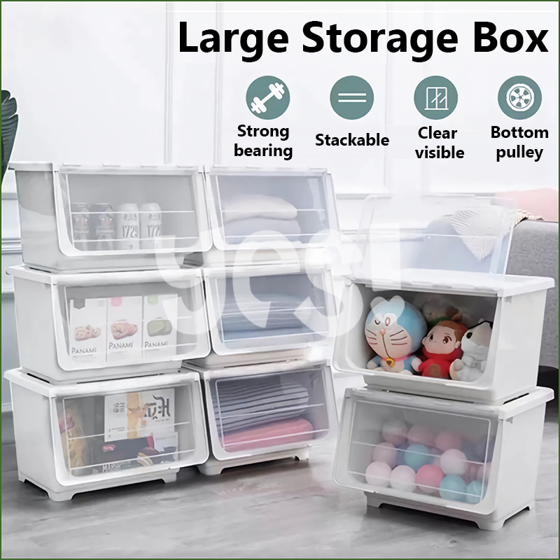 Flip Top Storage Box Plastic Multipurpose Storage Container Box with
