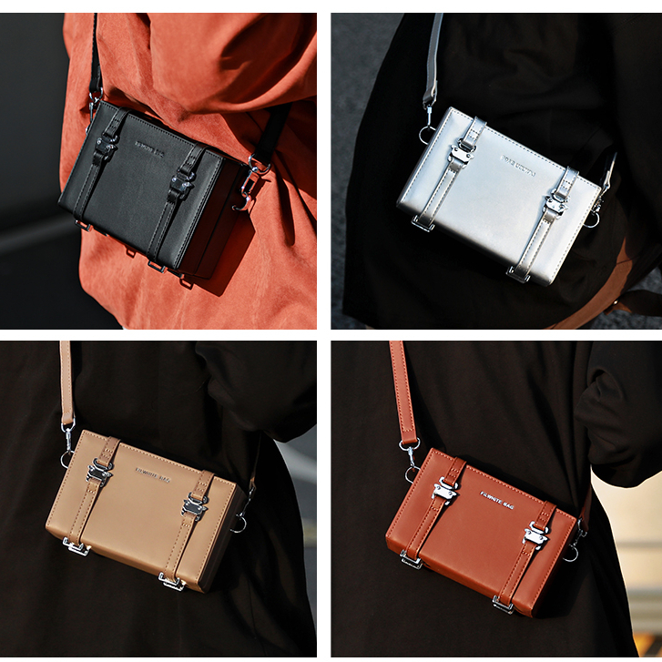 New hard shell small square bag, unisex mobile phone bag, shoulder bag ...
