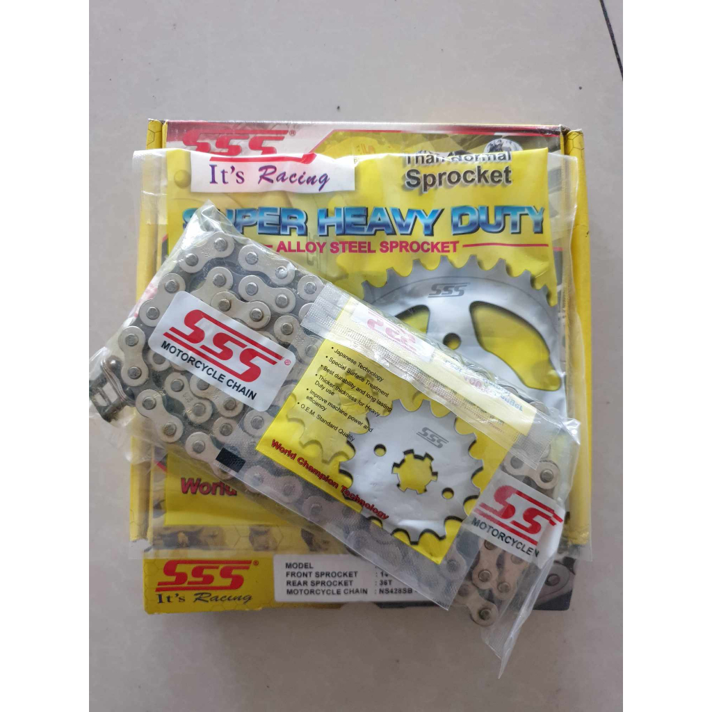 SSS Sprocket Chain Set CHROME for Wave125 / XRM125 Shopee Philippines