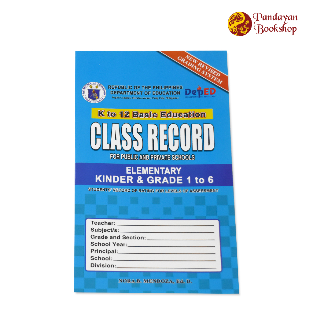 DepED K-12 Class Record Student's Record of Rating For Level of ...