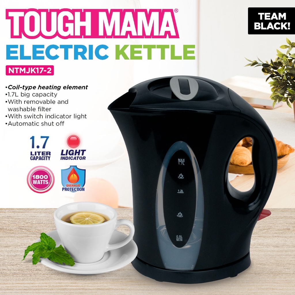 Tough Mama NTMJK172 Black Electric Kettle 1.7L Big Size Automatic