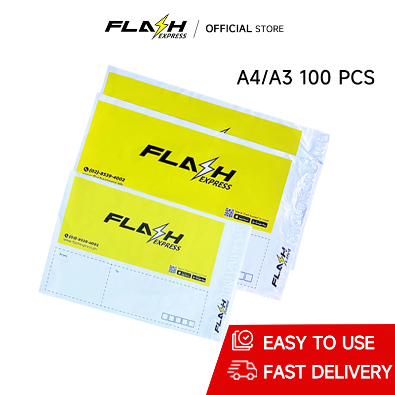 Flash Express 100pcs Courier Bags A4/ A3 Pocket Flyers Plastic Postage