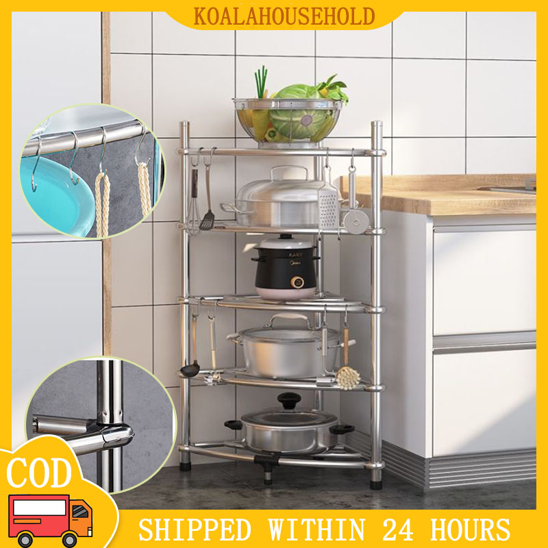 Kitchen Rack Pot Rack Kitchen Bathroom Storage Rack Space Saving Corner ...