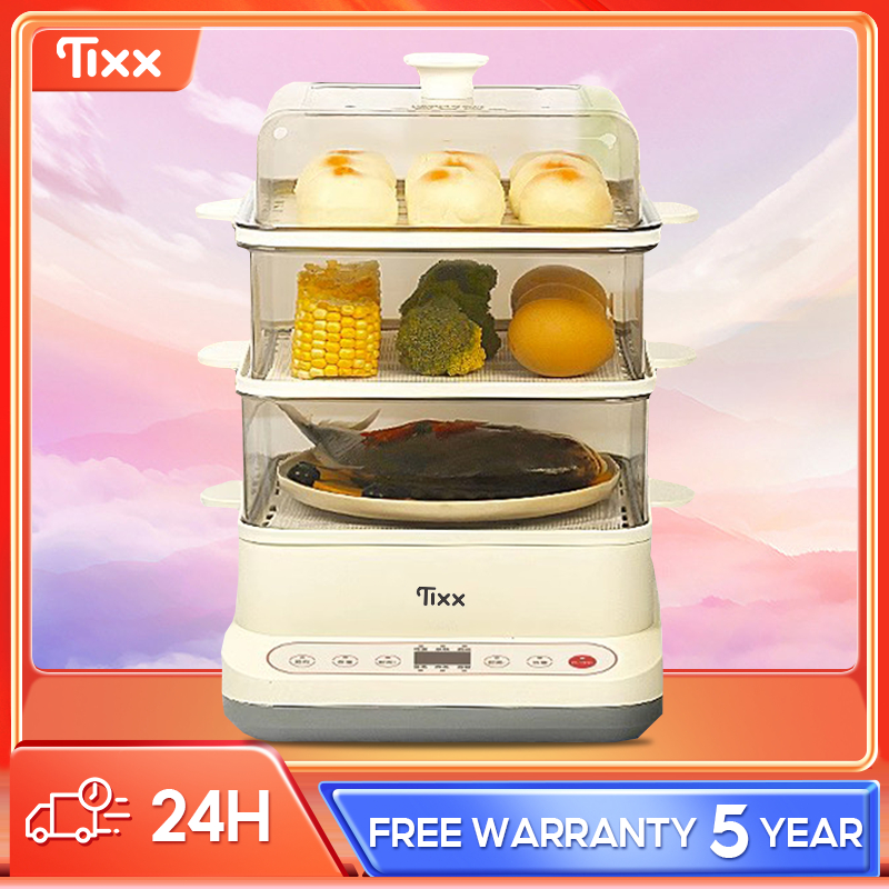 Tixx 22L Electric Steamer For Siomai Timer Egg Boiler Cooker 3 Layers