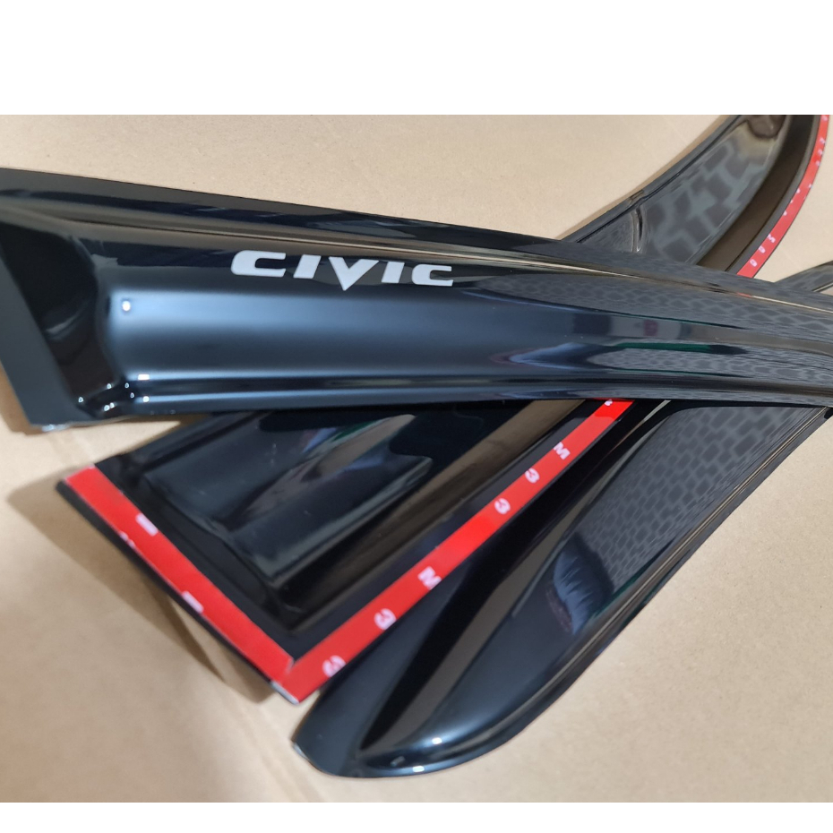 BLOX Racing 06-11 Honda Civic Door Sun Visors MU Type Smoked Acrylic 4pcs