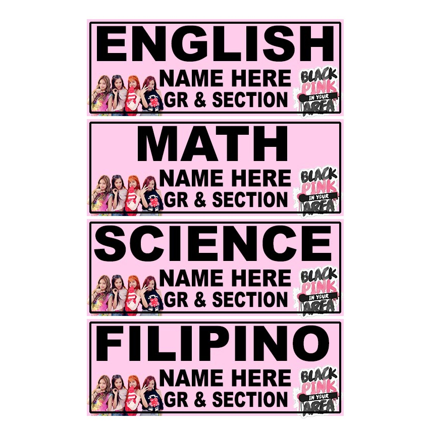 PERSONALIZED K-POP NOTEBOOK SUBJECT STICKER SOLD PER PIECE | Shopee ...