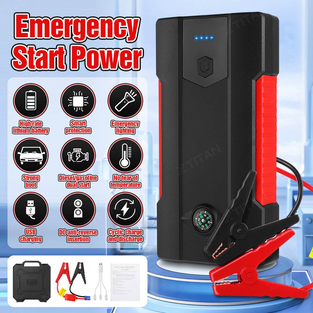 99800Mah Car Jump Starter Emergency Start Power Supply Compass