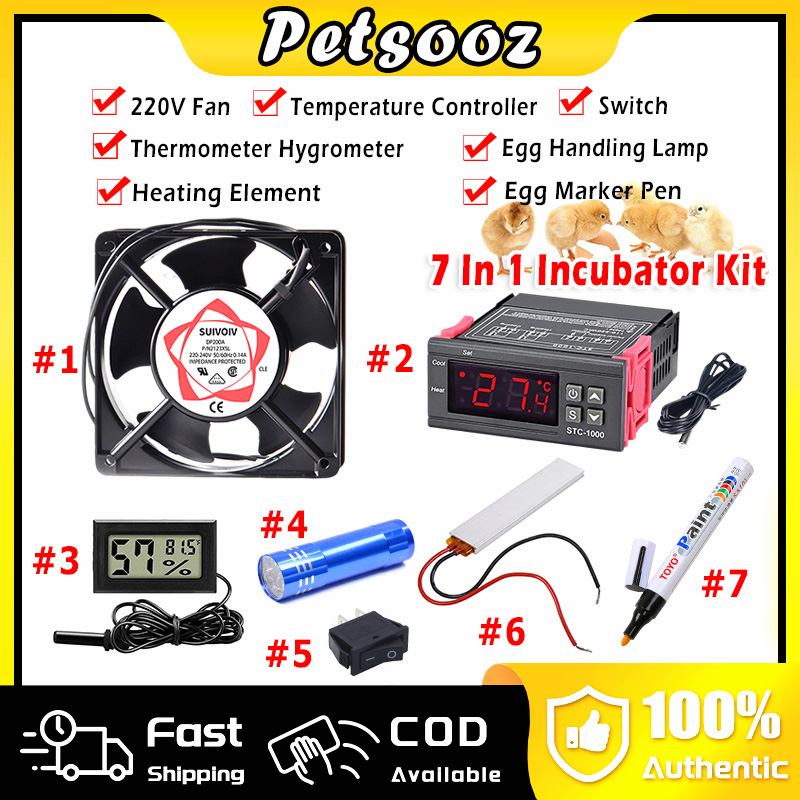 Diy Incubator Kit 220V Blower Fan/STC1000 Thermostat for Automatic Egg
