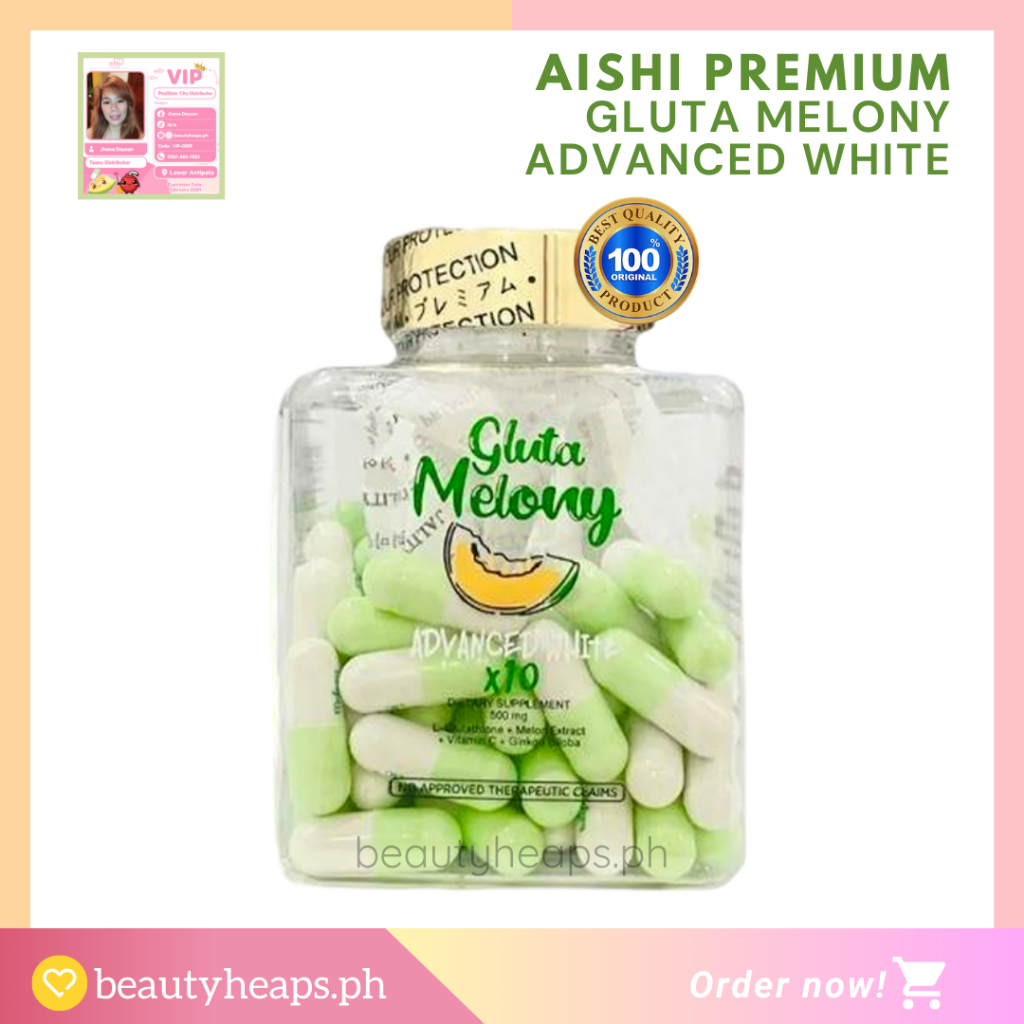 AISHI JAPAN Gluta Melony Advance White 10x Beauty Supplements Whitening ...