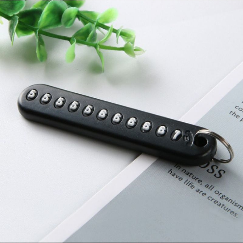 Anti-lost Phone Number Plate Keychain Key Holder Keyring Keychain ...