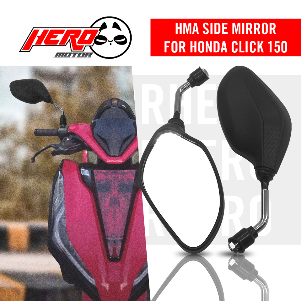 HMA Side Mirror for Honda Click 150 Ultra Clear White Lens Heavy Duty