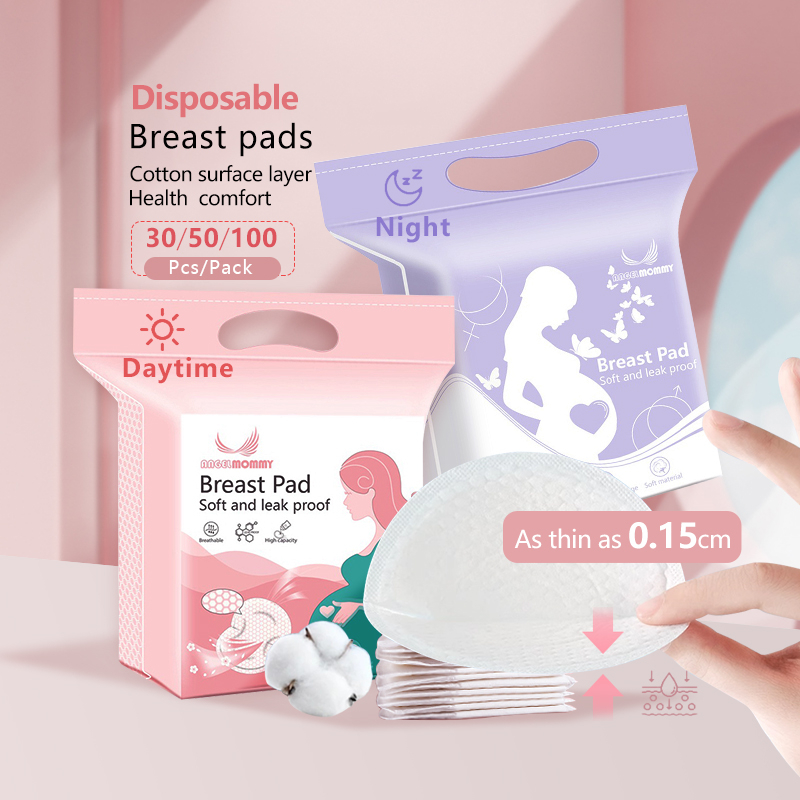 100Pcs Breast Pads Absorbency Soft Breathable Organic Cotton Pads for Mommy  Milk Anti-overflow Breast Pads Nursing Accessories