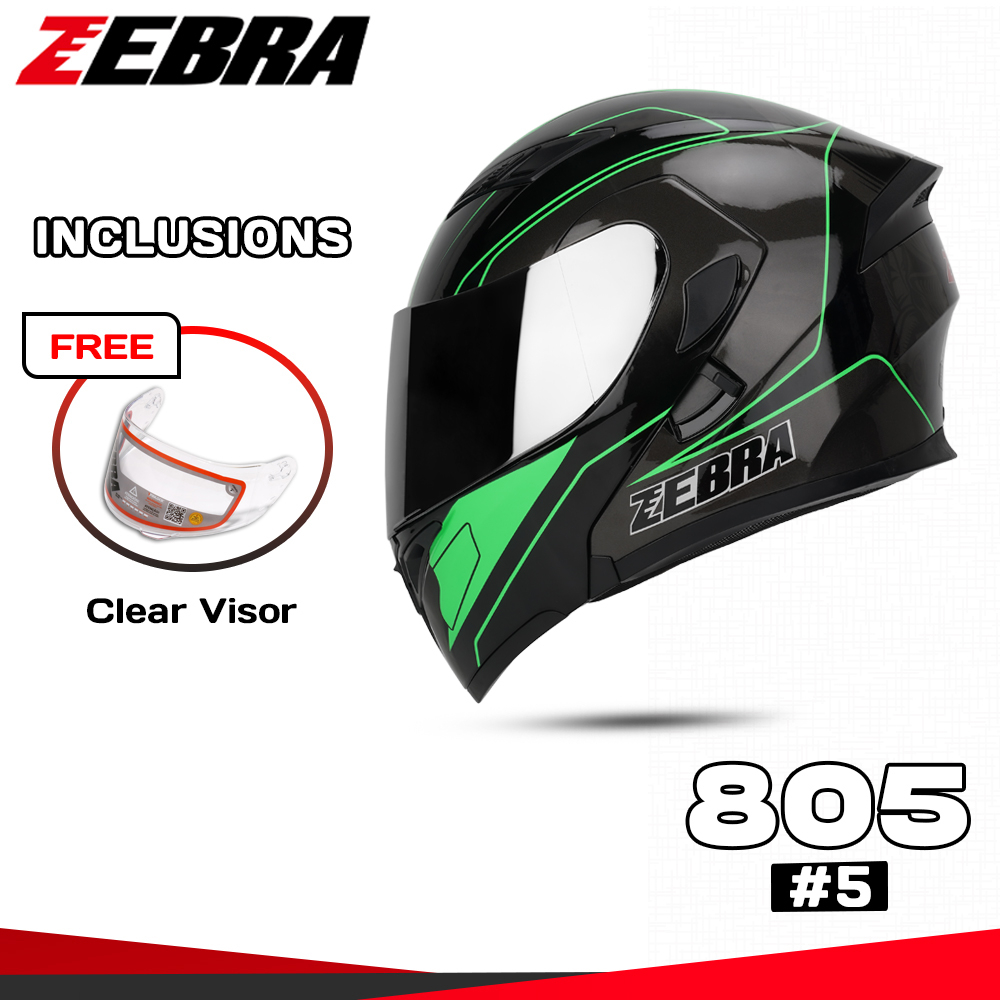 ZEBRA FF805 5 Motorcycle Open Face Modular Helmet Dual Visor Shopee