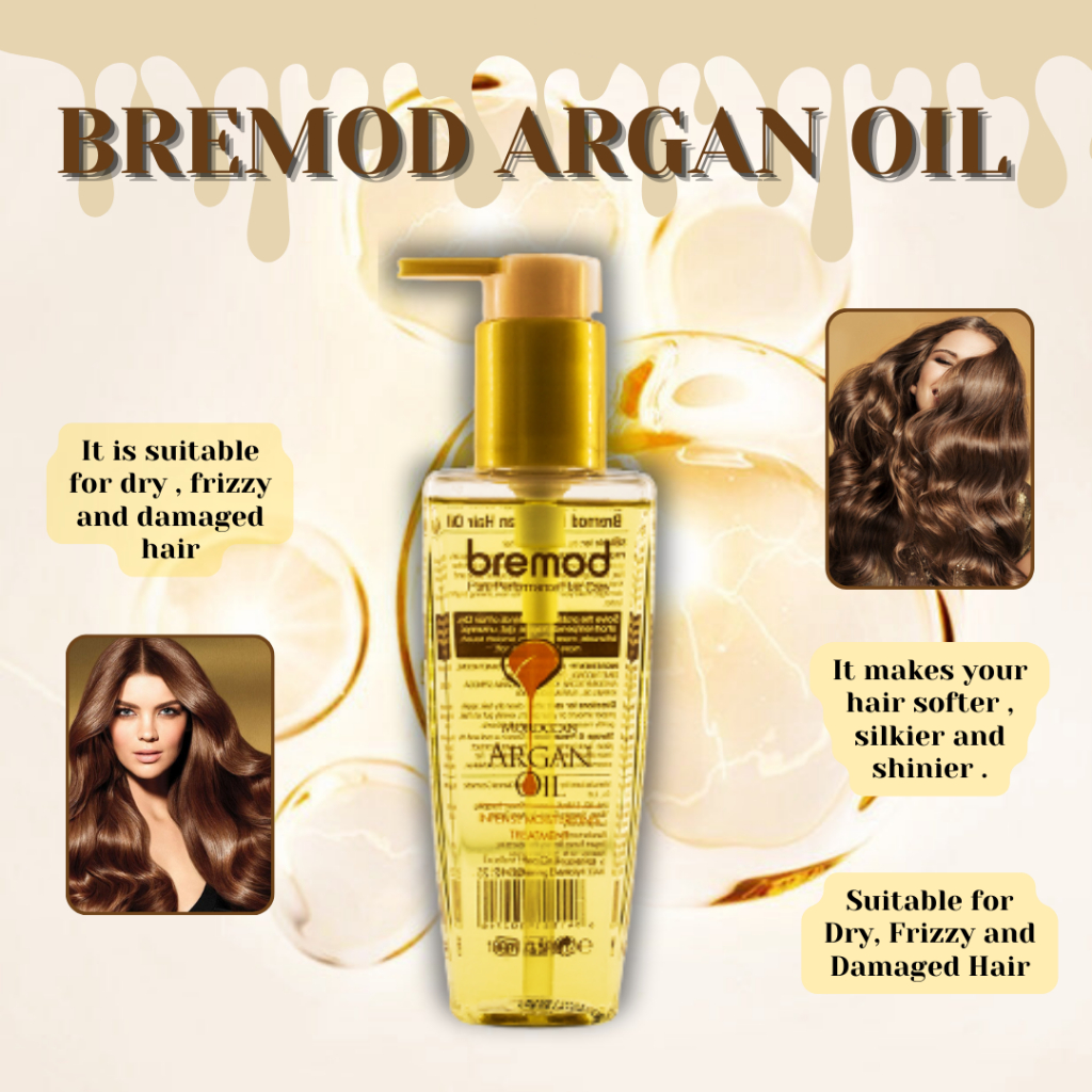 Bremod Argan Oil Serum 100ml Shiny Smooth Soft Hair Treatment 