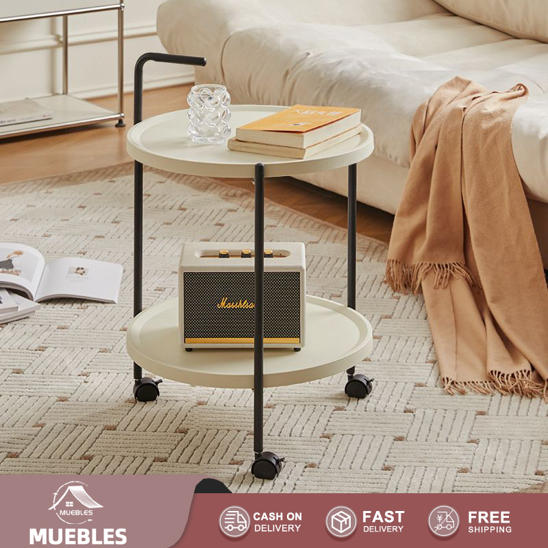 Movable coffee table simple sofa side table living room with wheel