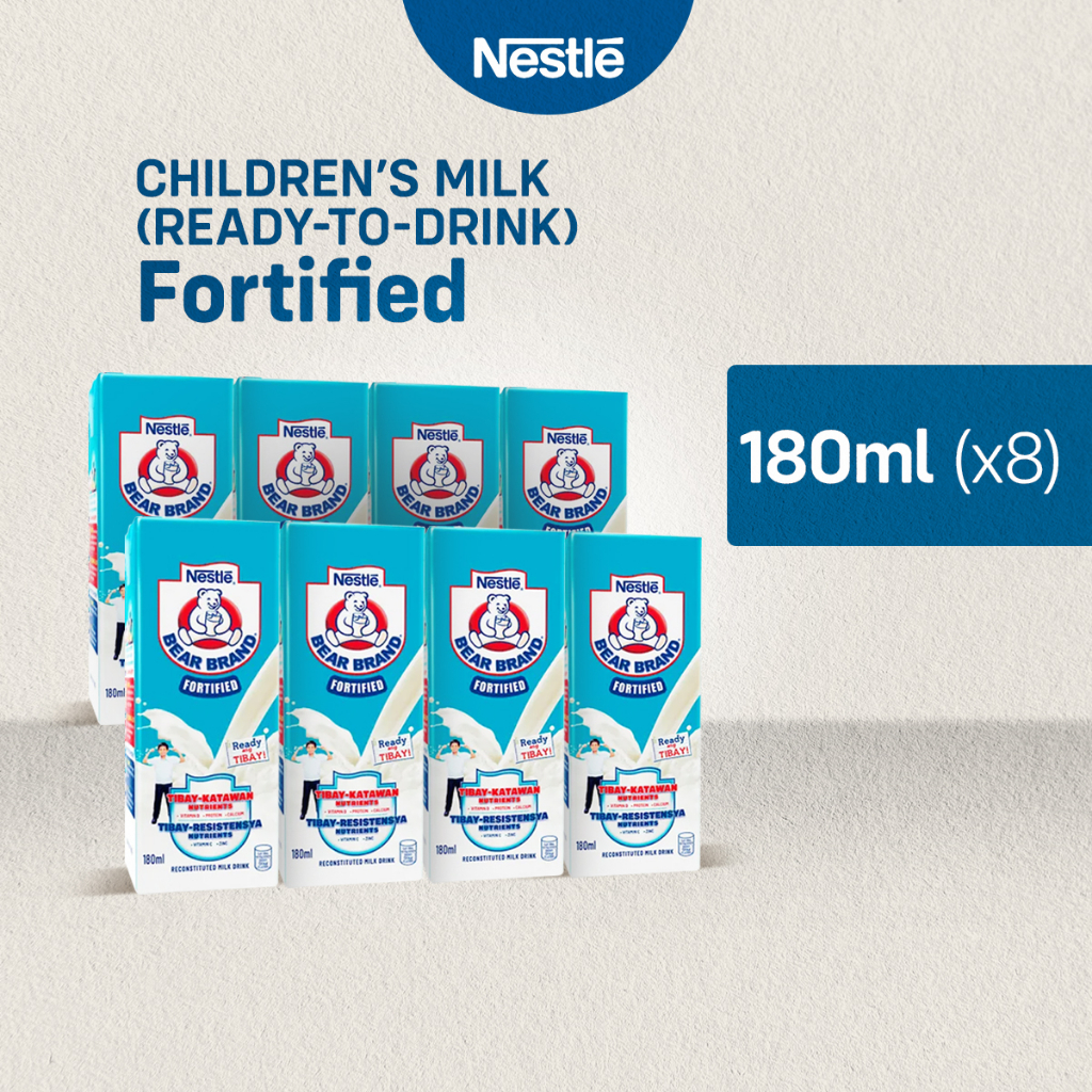 Bear Brand Fortified Ready-to-Drink 180ml - Pack of 8 | Shopee Philippines